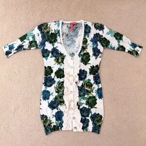 Charlotte Tarantola Blue and Green Floral Cardigan